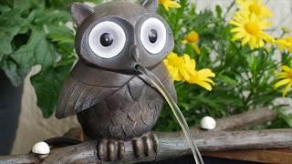 Treefolk Owl Planter Fountain assembly