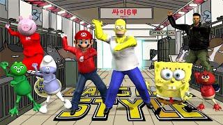 FAZZ160 GANGNAM STYLE BEST COMPILATION (Spongebob Angry Birds Super Mario Peppa Pig Smurfs Simpsons)