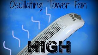 Oscillating tower fan on high. For Sleeping, Relaxing. 1 Hour.