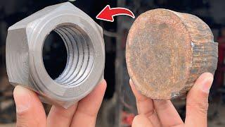 How to Make a Massive Big Nut from Scratch || Making a Giant Nut on Lathe Machine ||