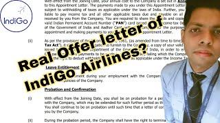 How real Offer letter of IndiGo Airlines looks like?