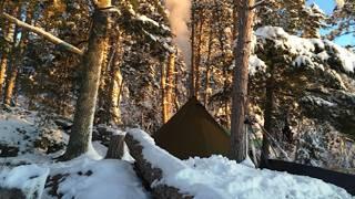 Extreme winter snow storm -35° Solo Camping 4 Days | Snowstorm Tent Inside Tent Winter Camping