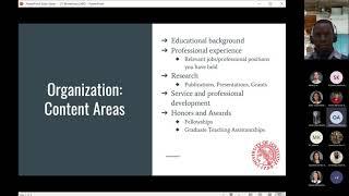 Writing Curriculum Vitae: Workshop presented by the University Writing Center