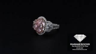 3.33ct Fancy Orangy Pink Oval Shape Diamond By Raiman Rocks