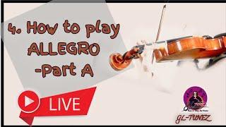 Part A||How to play Suzuki's  ALLEGRO on the Violin||GL-Tunez||Live Violin Class