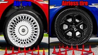 Air Tires vs Airless Tires Car - Beamng drive