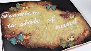 Butterflies art journal mixed media tutorial