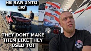 Mobile mechanic FIXES service truck after ACCIDENT! Thankfully not WORSE! His car is a TOTAL LOSS!