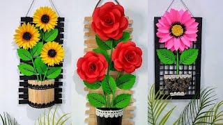 Best paper craft for home decoration | Paper flower wall hanging | Paper flower wall decoration