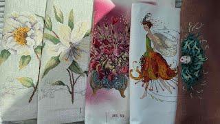 5 finishes Lanarte, Mill Hill, Nora Corbett and new start Mirabilia Madam Mermaid, WIPs Dimensions