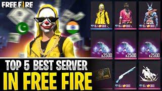 TOP 5 BEST SERVERS OF FREE FIRE IN 2024  || UNKNOWN MYSTERIOUS FACTS || GARENA FREE FIRE