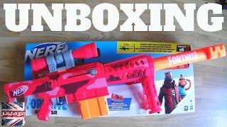 New Nerf Fortnite Heavy SR Unboxing : Fornite Heavy Nerf Sniper Rifle Review, Combos and Barrel Mod