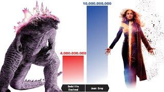GODZILLA EVOLVED vs Top 10 Strongest X-MEN Characters Power Levels