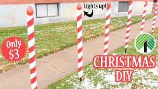 $3 DOLLAR TREE DIY CANDY CANE POLES | Pool Noodle Hack!