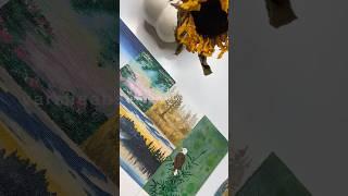 Easy Mini canvas landscape painting with Acrylic paint #shortsviral #acrylicpainting #art