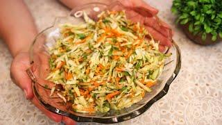 New Easy summer coleslaw with zucchini in 5 minutes! You will make this salad every day