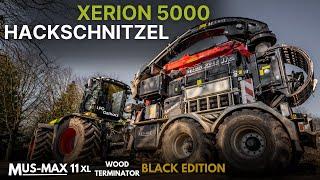 Xerion 5000 | MUS MAX 11XL | Hackschnitzel | Knickpflege #claas #harvest #agriculture #farming #fyag