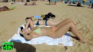 Bikini Beach Girls  Feel the atmosphere and beauty of Portugal Beaches - Beach walk 4K