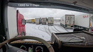 Truck Vlog - Winter in Slovakia, and Entering Poland. End of Working Week.