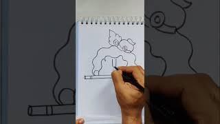 Quick simple and easy drawing of  little krishna/ little krishna drawing in easy steps