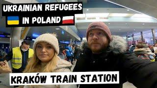 Ukrainian Refugees in Poland (Poland's incredible response to war in Ukraine) Krakow Train Station