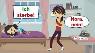 Nora ist sehr KRANK | Deutsch Einfach Lernen | Deutsch mit Nora