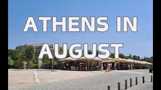 Deserted Athens in August | Greece Walking Tour | Syntagma, Plaka, Anafiotika