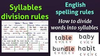 how to divide words into syllables. syllable division rules