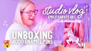 STUDIO VLOG | Unboxing 4000 ENAMEL PINS  & A Big Update! 