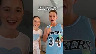 WAIT FOR IT!  Ice Pop vs Deodorant Challenge!  #shorts #couple #funny