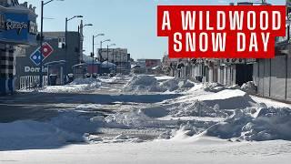 Sledding Down the Wildwood Boardwalk  - A Snow Day!