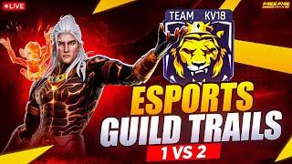 GUILD TRAILS FOR TEAM KV18  LIVE WITH SHIZUU   - Free Fire Telugu #kv18 #freefirelive