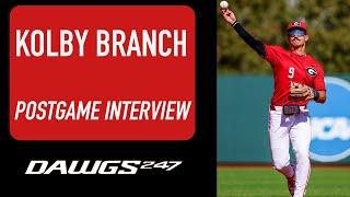 Georgia baseball's Kolby Branch reacts to hitting a home run in Truist Park