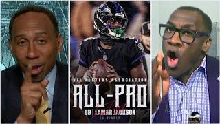 FIRST TAKE | MVP for Lamar Jackson! - Shannon reacts Lamar named first team All-Pro over Josh Allen