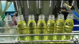 6 Head Oil Filling Capping and Labelling Machine | Automatic Edible Oil Packing Plant