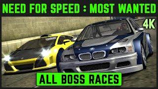 NEED FOR SPEED: MOST WANTED REDUX - ALL BOSSES + CUTSCENES - 4K