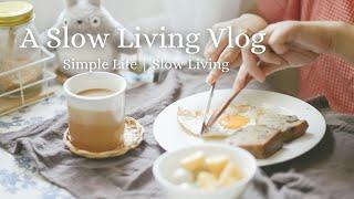 SLOW LIVING Silent Vlog #19: Slow Morning Alone | My Mindful Eating