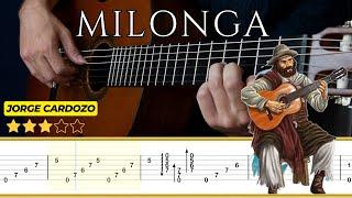 MILONGA  - Jorge Cardoso (GUITAR) || Classical Guitar Tutorial + TABS