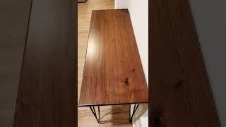 Beautiful #minimalist entryway #table and matching #desk made from solid #walnut #fypシ #woodworking