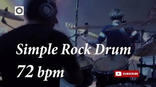 Simple Rock Drum Groove - 72 bpm - HQ