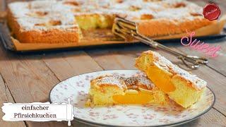 einfacher Pfirsich - Blechkuchen      #Silkeswelt  #rezepte_silkeswelt