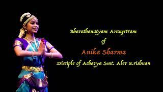 Bharathanatyam Arangetram of Anika Sharma Disciple of Acharya Smt. Aler Krishnan  2023 Short Video