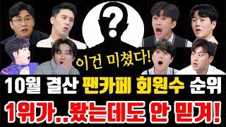 트로트 가수 "10월 결산 팬카페 회원수 순위 발표" 1위가...봤는데도 안 믿기네?