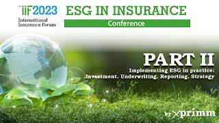 Part II Implementing ESG in practice  Investment, Underwriting, Reporting, Strategy