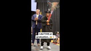 BEST graduation walk EVER- Sebby Clemens Graduation Backflip Off Stage