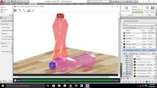 Autocad 3D Modeling - Water Bottle Tutorial - Surface loft Command - Converts Surfaces into Solid