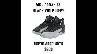 Air Jordan 12 Black Wolf Grey