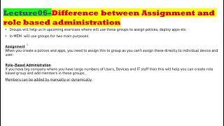 Lecture06–Difference between Assignment and role based administration