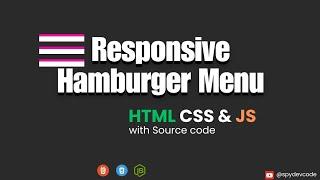 Responsive Navbar with Hamburger Menu | HTML, CSS & JavaScript Tutorial #webdesign #webdevtutorial