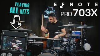 Playing ALL KITS of the EFNOTE PRO 703X e-drum sound module - binge alert!